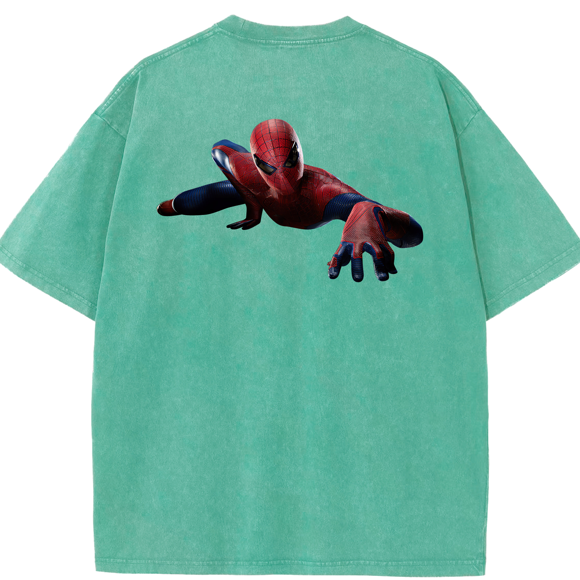 （画像用） Spider Man スパイダーマン 綿100% ヴィンテージ風 半袖Tシャツ（背面プリント）